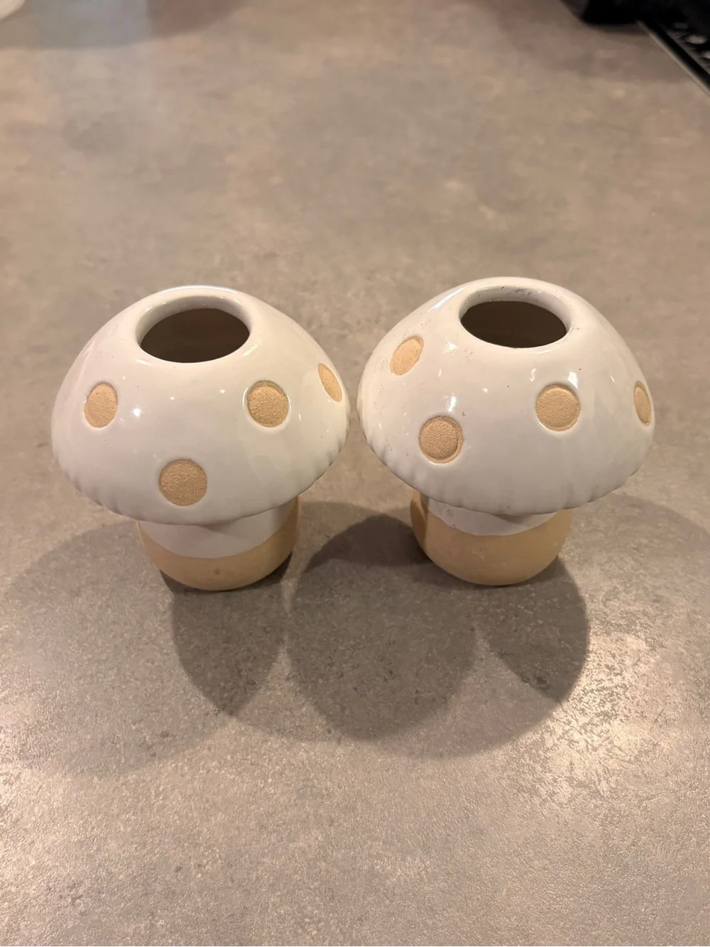 Target Ceramic Mushroom Tea Light Holders in Cream and Tan